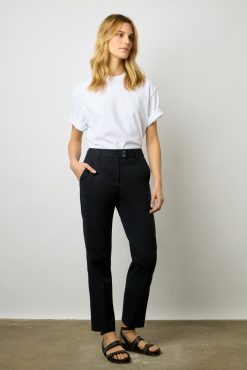 Gerard Darel Pantalon 7/8 En Coton Uni Marine - Cora | Costumes & Ensembles