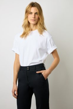 Gerard Darel Pantalon 7/8 En Coton Uni Marine - Cora | Costumes & Ensembles