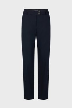 Gerard Darel Pantalon 7/8 En Coton Uni Marine - Cora | Costumes & Ensembles