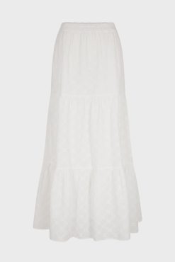 Gerard Darel Jupe Longue Blanche Brodee Blanc - Brooke | Jupes