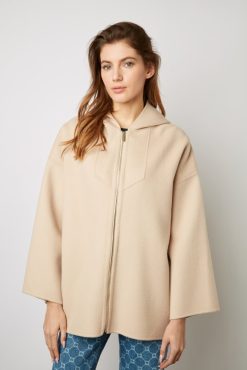 Gerard Darel Cape En Laine Double Face Sable - Nesrynn | Manteaux & Trenchs