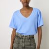 Gerard Darel T-Shirt Col Tunisien En Coton Bleu - Maurine | Tops & Sweats