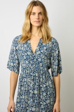 Gerard Darel Robe Courte Imprimee Indigo - Ellena | Robes