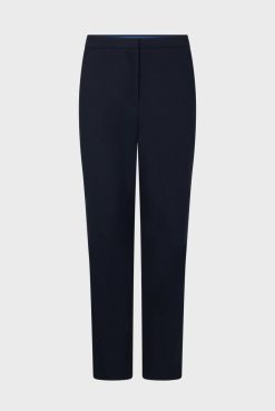 Gerard Darel Pantalon Droit 7/8 Uni Marine - Causette | Pantalons & Jeans