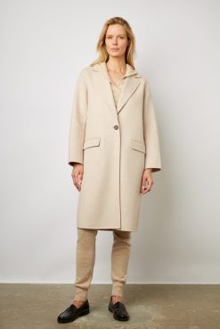 Gerard Darel Manteau Droit En Laine Fine Sable - Naomi | Manteaux & Trenchs