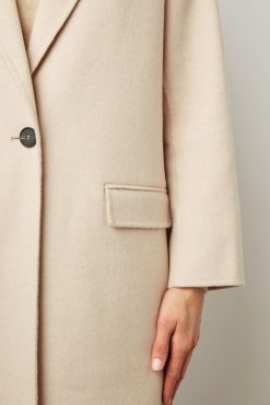 Gerard Darel Manteau Droit En Laine Fine Sable - Naomi | Manteaux & Trenchs