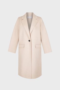 Gerard Darel Manteau Droit En Laine Fine Sable - Naomi | Manteaux & Trenchs