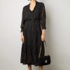 Gerard Darel Robe Midi En Crepe A Pois Marine - Elda | Robes