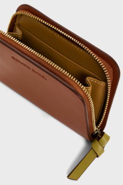 Gerard Darel Portefeuille En Cuir Beige - Miniwallet | Petite Maroquinerie