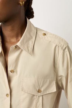 Gerard Darel Chemise Militaire En Coton Sable - Acacia | Chemises & Blouses