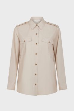 Gerard Darel Chemise Militaire En Coton Sable - Acacia | Chemises & Blouses