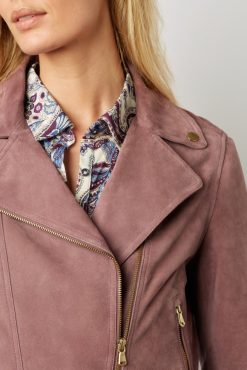 Gerard Darel Veste En Cuir Velours Parme - Joceline | Cuirs & Peaux