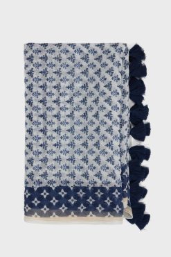 Gerard Darel Foulard En Soie A Pompons Indigo - Pauline | Etoles & Foulards