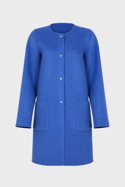 Gerard Darel Manteau Reversible En Laine Marine - Nadra | Manteaux & Trenchs